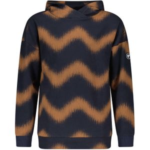 Bellaire  Jongens hoodie met aop waves toffee