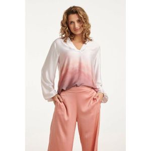 Smashed Lemon - 25020 - Top - Mauve Ombre Print - V-hals met Kraag