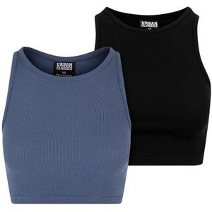 Urban Classics Dames ribbed crop top (set van 2)
