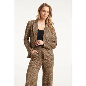Smashed Lemon - Blazer - Zand en Goud - Zigzagprint