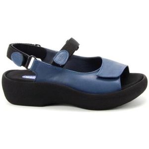 Wolky - Jewel 03204 Sandalen - Zwart - Leer - Klittenbandsluiting