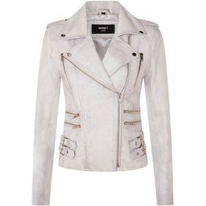 Dames - Leren Bikerjack - Zwart - Brando Loddon