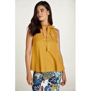 Mosterddetail - Mouwloze Top - Geweven Viscose