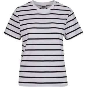 Urban Classics Dames gestreept boxy t-shirt