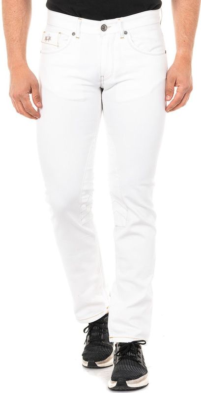 La Martina - Lange Broek - Wit - Katoen-Elastaan