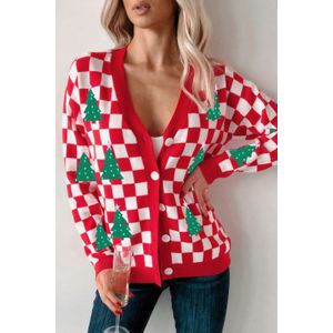 Geruite Kerstboom Cardigan