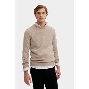 Basefield - Pullover - Beige - Rundhals - 80% Merinowol