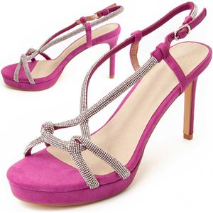 Montevita - Sandale2 - Dames Sandaal - Fuchsia - Met Hak