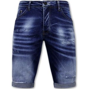 Local Fanatic Blue ripped shorts slim fit