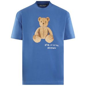 Palm Angels - Bear In Mind T-Shirt - Blauw - Katoen
