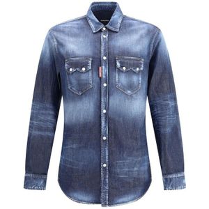 Dsquared2 - Denim Shirt - Katoenen Overhemd - Denim-effect
