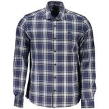 North Sails - Blauw Geruit Overhemd - Heren - Lange Mouwen - Katoen