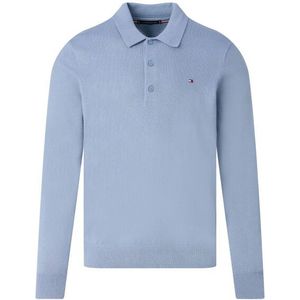 Tommy Hilfiger - Pima ORG CTN Cashmere LS Polo - Blauw - Heren