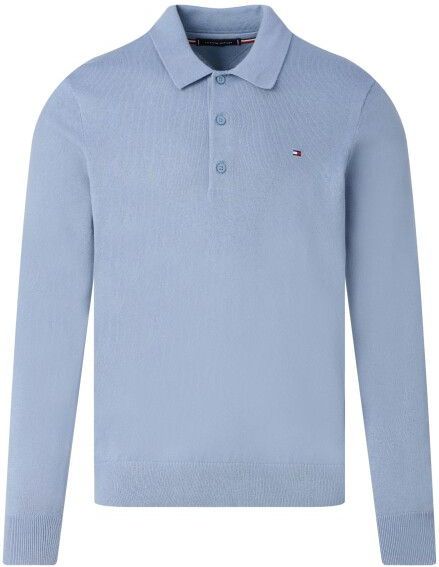 Tommy Hilfiger - Pima ORG CTN Cashmere LS Polo - Blauw - Heren