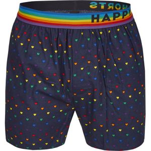 Happy Shorts Wijde boxershort hartjes pride + rainbow waistband