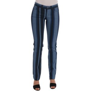 Dolce & Gabbana - Blauwe Gestreepte Slim Fit Jeans - Dames - Katoen