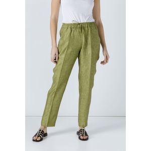 Chino Broeken - Groen Gemêleerd - Linnen Koordbroek