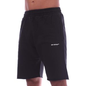 Off White - Wave Outline Diagonaal Sweat Shorts - Zwart - Heren