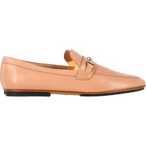 Tod's Double-T Instappers in Beige Leer