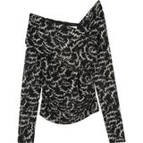 Fabienne Chapot - Bjorn Top - Zwart - Mesh - Met Tekstprint