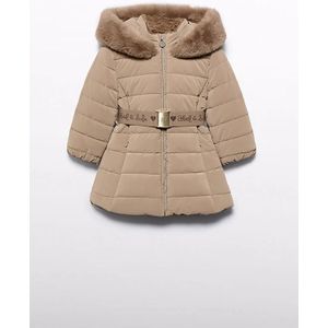 Abel & Lula Meisjes winterjas met riem camel