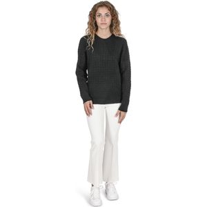 Crown Of Edinburgh Cashmere Damessweater Met Ronde Hals Coe 0013 Zwart