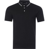 Men's Armani Jaquard Polo Shirt in Black