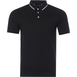 Men's Armani Jaquard Polo Shirt in Black
