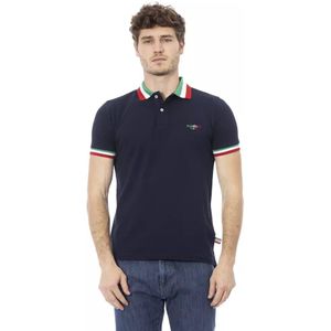 Baldinini Trend Blauwe Katoenen Heren Polo Shirt