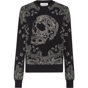 Philipp Plein - Sweatshirt - Zwart - Katoen - Paisley Bandana Motief