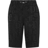 Philipp Plein - Jacquard Cool Kid Shorts Monogram - Korte Broeken - Zwart