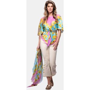 Mucho Gusto Zijden blouse honolulu zonnebloemen en citroenen