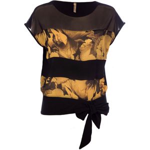 Conquista Fashion - Top - Zwart - Mouwloos - Paneeldetail