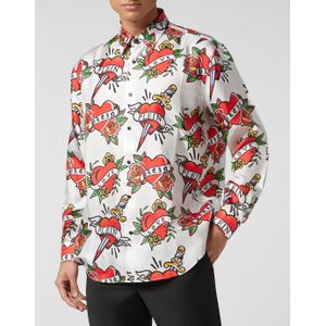 Philipp Plein - Dandy Shirt Love - Veelkleurig - Overhemd - 100% Zijde