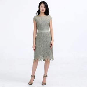 Gemonteerde jurk in macro -kant en tule