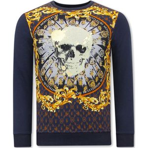 Montfleuri Sweater met print skull strass