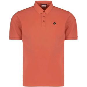 No Excess Polo korte mouw pique garment dyed melon