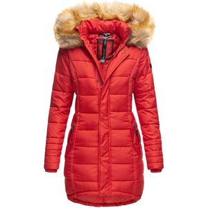 Navahoo Dames Winterjas Papaya – Getailleerd, Warm & Met Afneembare Bontkraag