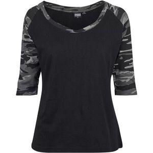 Urban Classics Dames contrast raglan 3/4 mouw top