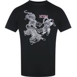 Cavalli Class Paisley Leopards-logo Zwart T-shirt