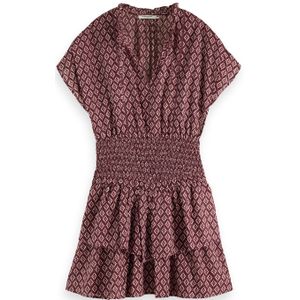 Scotch & Soda 178560 601 mini dress with smock red