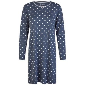 By Louise Dames nachthemd interlock lange mouw donker polkadot