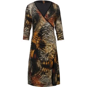 Conquista - Jurk - Abstracte Print - ¾ Mouwen - Tot op de Knie Lengte