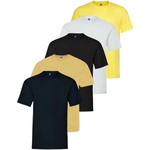 Kruze - Heren Crew Neck T-Shirts - Beige - 5 Pack