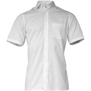 Marvelis - Eenvoudig Overhemd - Blauw - 100% Katoen - Kentkraag - Korte Mouwen