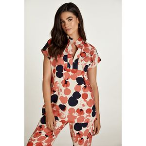 Imprimétops - Mouwloze Top - Abrikozenprint - Linnenstijl