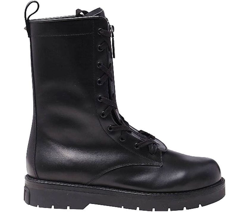 Valentino Garavani - Combat Enkellaarzen - Zwart - Leer