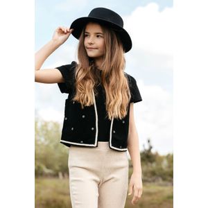 Looxs Revolution T-shirt slub jersey black  voor meisjes in de kleur