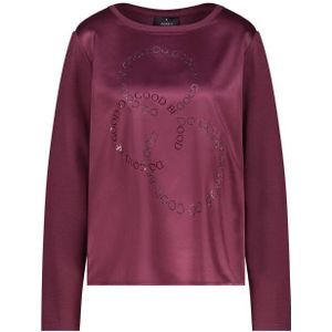 Monari - Blouse - Bordeaux - Zonder Sluiting - Met Glanzende Folieprint