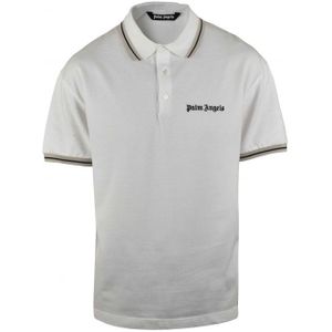 Palm Angels - Polo - Wit - Katoen - Korte Mouwen